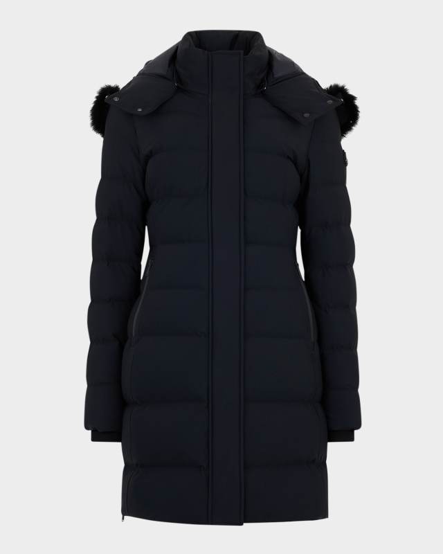 Watershed 3 Down Parka with Detachable Hood & Shearling Trim